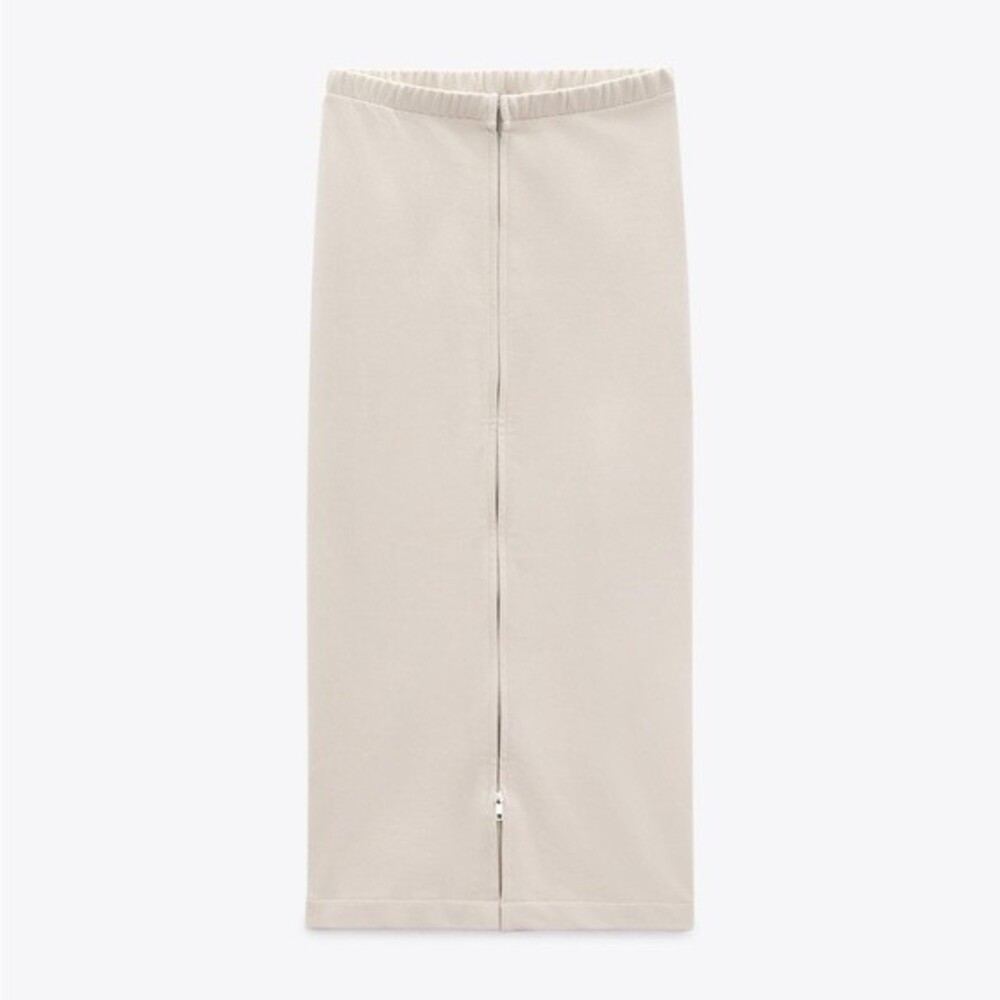 ZARA ZIPPERED MIDI SKIRT